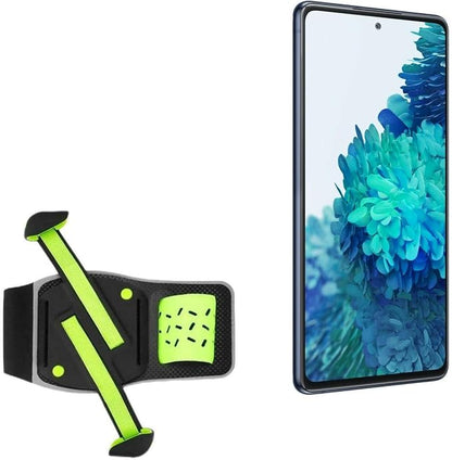 BoxWave Holster Compatible with Samsung Galaxy S20 FE - FlexSport Armband, Adjustable Armband for Workout and Running - Stark Green