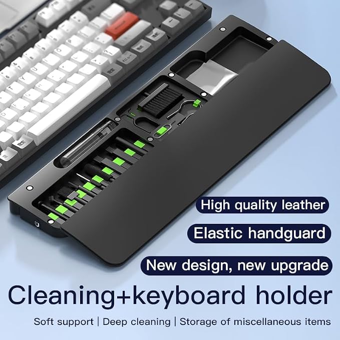 Keyboard Cleaner - Upgraded Keyboard Wrist Rest | Phone Cleaning Kit (Black)