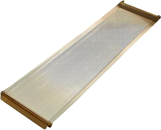 Acrylic Bathtub Caddy Non-Slip Bath Tub Tray with Gold Brushed Handles, Reading Rack, Tablet Holder, Cellphone Tray and Wine Glass Holder (Size: Ripple-31.5")