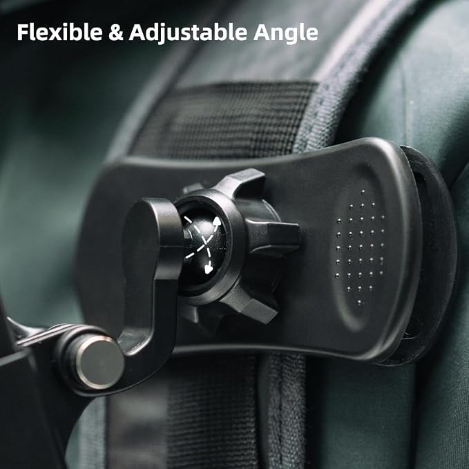 Osmo Pocket 3 Backpack Strap Clip Mount, 360° Rotation Backpack Quick Clip Clamp Mount with Extended Border, Bag Belt Shoulder Strap Clip Holder Compatible with DJI Osmo Pocket 3