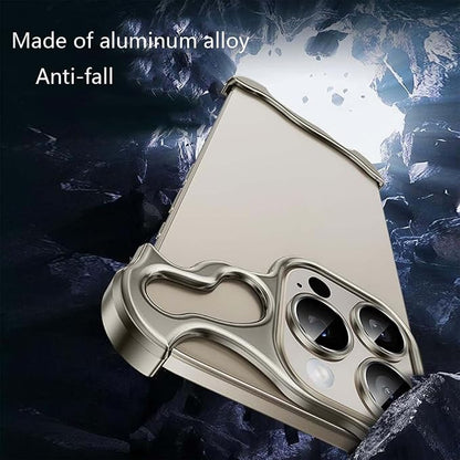 Alloy Armor Bumper Case for iPhone, Minimalist Unique Titanium Alloyarmor Premium Frameless Case, for iPhone 16/15/14/13/12 Promax (15plus,Gray)