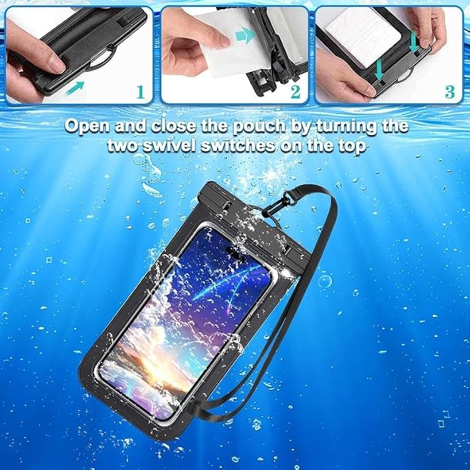 Up to 8.3" 4 Pack Multicolor Universal Waterproof Phone Pouch, Large Phone Waterproof Case Dry Bag
