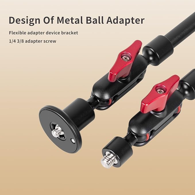Wall Mounted Phone Holder Magic Arm 360° Rotation Adjustable Metal Base Screw in Wall Sturdy for Kitchen Bedroom Home 22 Inch Metal Phone Clip