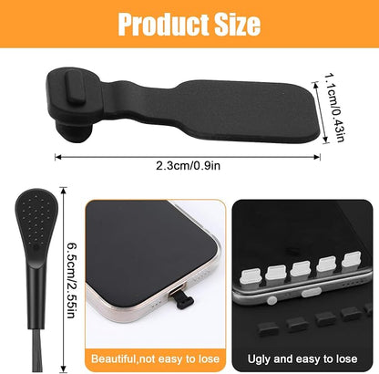 TIESOME 10PCS USB C Dust Plugs, Silicone Anti Loss Port Covers with Removable Adhesive Compatible with Laptops and All Type C Devices