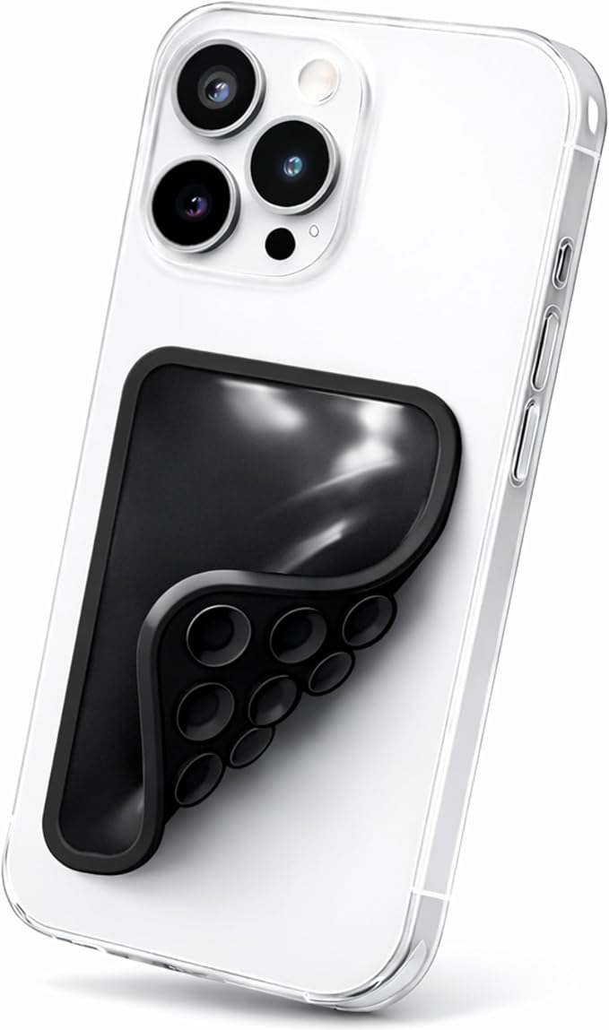 Reversible Two Sided Phone Mount – Reusable Adhesive for Walls & Suction Cups for Mirrors - Hands Free Filming for Gym, Home, Travel & Content Creators - Stick Your Phone Anywhere