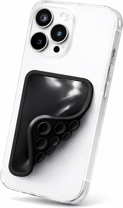Reversible Two Sided Phone Mount – Reusable Adhesive for Walls & Suction Cups for Mirrors - Hands Free Filming for Gym, Home, Travel & Content Creators - Stick Your Phone Anywhere