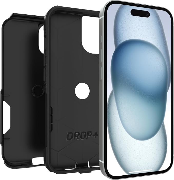 OtterBox iPhone 17e, 16e, 15, 14, & 13 Commuter Series Case - Black, Slim & Tough, Pocket-Friendly, with Port Protection