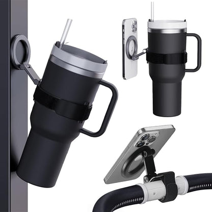 Magnetic Phone Holder for Stanley Cup,Adjustable Water Bottle for Gym,Phone Stand Fit for iPhone with Magsafe,Universal Holder Mount for Stanley Owala Yeti Tumbler Hydrojug 16-60oz,Gym,Stroller