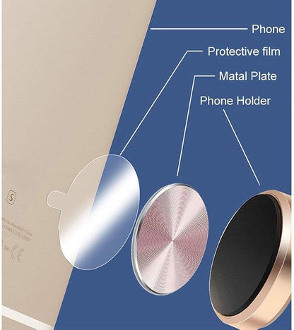 Adhesive Metal Plate Mounting Kits Stickers, Universal Discs Magnet Patch Compatible with Air Vent Magnetic Car/Vehicle Mount Holder
