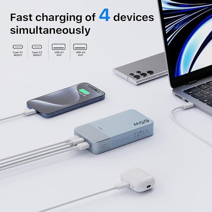 Portable Charger 65W Power Bank 20000mAh Compact USB C Laptop Power Bank Fast Charging Battery Pack for Laptop MacBook Dell XPS iPad Tablet Steam Deck iPhone 17/16/15/14 Series Samsung and More