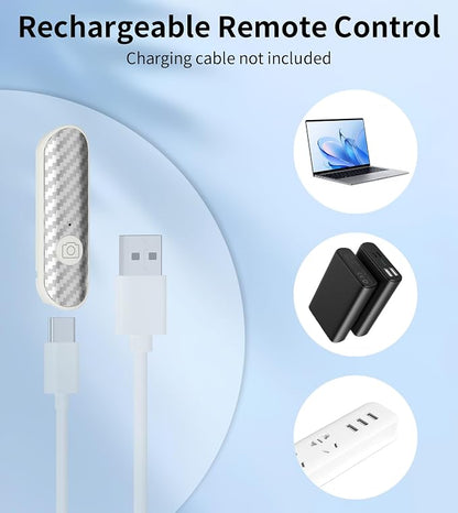 Phone Selfie Stick Tripod Rechargeable Remote, Portable Wireless Remotes Shutter Compatible with Smartphones for CX609 Tripod Beige Gray