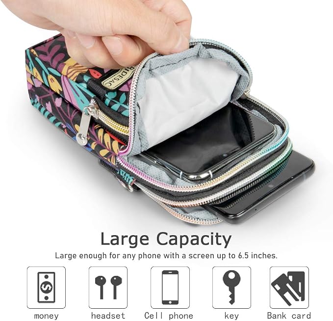 Sports Armband Outdoor Sweat-Proof Running Armbag Cross-Body Shoulder Casual Wallet Purse Gym Fitness Cell Phone Bag Key Holder for iPhone 13 Pro/ 12 Pro/Xs Max/Xr,Galaxy S10 Plus, P30 Pro (#27)