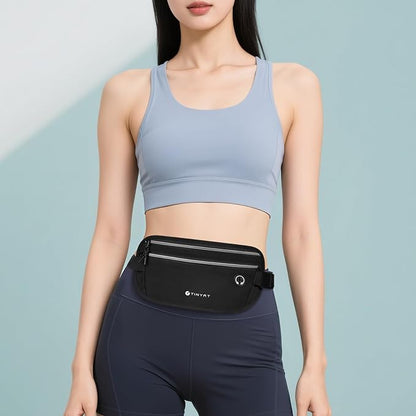 Slim Running Belt for Women Men Runners Fanny Packs With Phone Holder Hidden Pockets Exercise Waist Bag for Marathon Workout