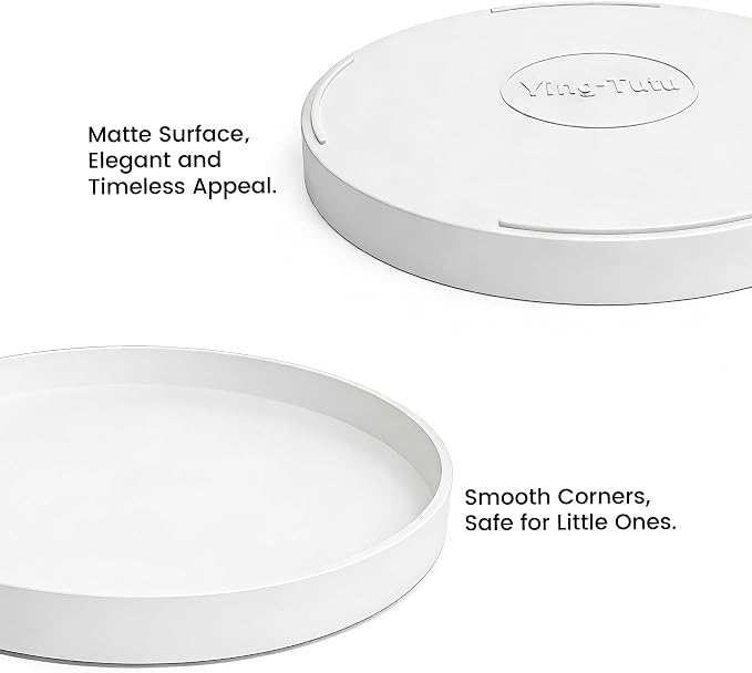 1 Pack 8" Bathroom and Vanity Tray, ABS Bathroom Counter Organizer, Coffee Table Decor for Perfume, Candles, Keys &More. Kitchen Countertop Organizer, Decorative Tray Soap Holder, White