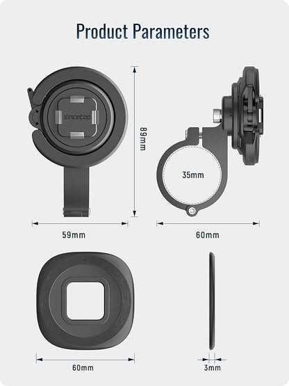sincetop Bike/Motorcycle Magnetic Phone Mount Series Q [ Quad ] - Bicycle Handlebar Aluminum Phone Holder - Quick Release - Compatible with Moto, Electric Bike, Moto, Motobike and Scooters
