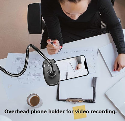TONDA Phone Holder for Bed Desk, Gooseneck Phone Holder Stand with 33 inch Adjustable Flexible Long Arm Clip Clamp Bracket Mount for iPhone 15 Pro Max XR X 8 7 6 or Other 4-7" Devices