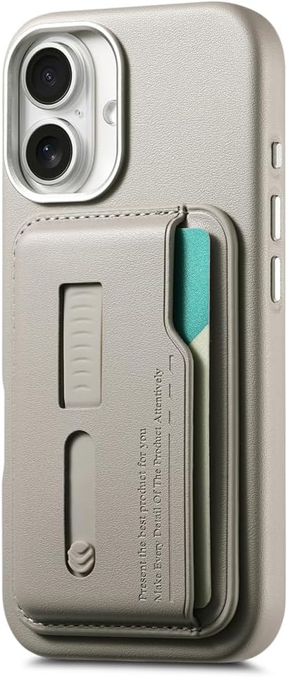 Wallet Case for iPhone 17 Pro Max/17 Pro/Air/17,Heavy Duty Protection Magnetic Detachable Card Holder 2 in 1 Protection Shockproof Phone Cover (17,Grey)