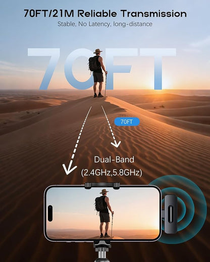 Wireless Mini Microphone for iPhone - Lavalier Microphone for Video Recording, 2 Pack Noise Reduction Clip-on Mini Lapel Mic for Tiktok YouTube Vlog Lives Podcast(iPhone 14 & Below)
