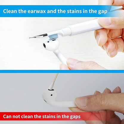 Cleaner Kit for Airpods 4 Pro 1 2 3 Multi-Function Cleaning Pen with Soft Brush Flocking Sponge Cleaning Tools for Bluetooth Earphones Case iPhone Speaker Electronics