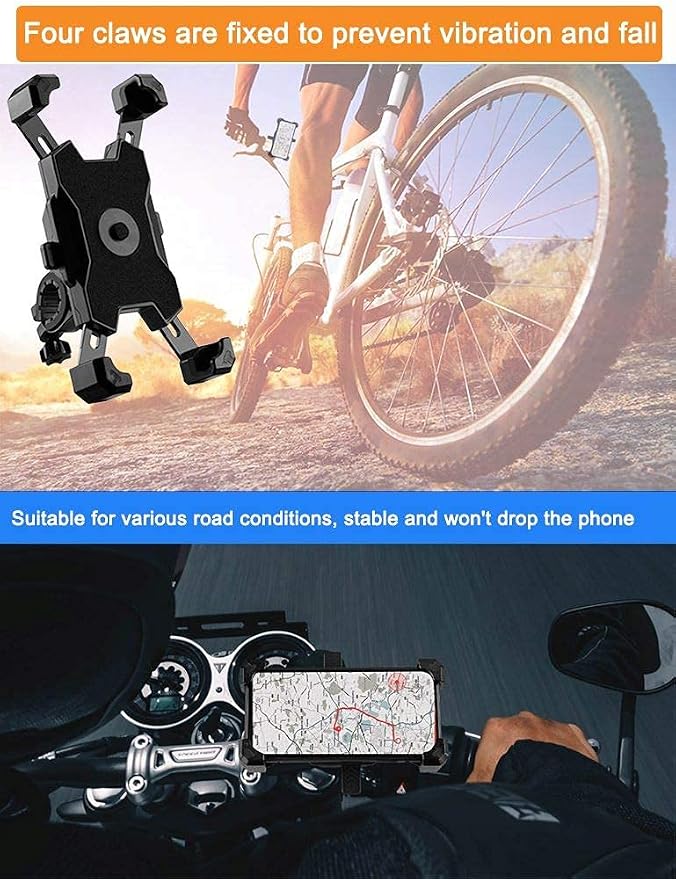 2025 Upgraded Bike Phone Mount, Easy Install and Quick Release Bicycle - Motorcycle Handlebar Phone Mount Holder, Bike Phone Holder for iPhone and More 4.7-6.8 inch Cell Phone