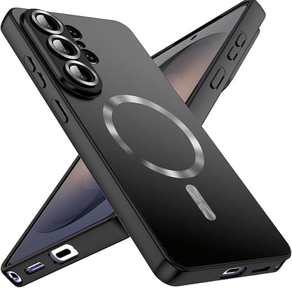 for Samsung Galaxy S26 Ultra Case,Luxury Plating Matte Case for Galaxy S26 Ultra Full Camera Lens Cover & Privacy Screen Protector Cute Women Girls Phone Cover for S 26 Ultra,Black