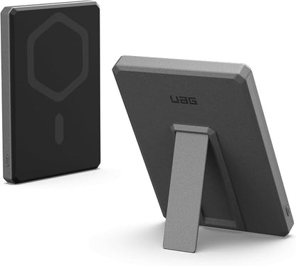 URBAN ARMOR GEAR UAG 5000mAh Power Bank SRGE 20W USB-C Slim Magnetic Wireless Portable Charger Fast Charging Battery Pack w/Kickstand Compatible with iPhone 17, Samsung Galaxy S26, Black/Grey