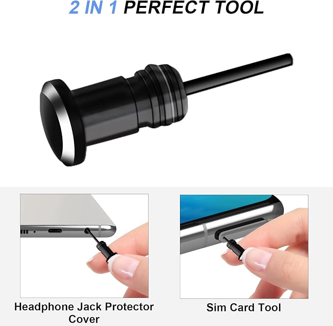 USB C Dust Plug Cover, 4pcs USB C Port Cover Cap Charging Port Cleaner with Cleaning Kits for iPhone 17 16 15 Series, Samsung Galaxy S23/S22/S21/S20 Ultra, Note 20/10 and All Type C Devices