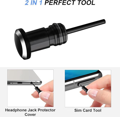 USB C Dust Plug Cover, 4pcs USB C Port Cover Cap Charging Port Cleaner with Cleaning Kits for iPhone 17 16 15 Series, Samsung Galaxy S23/S22/S21/S20 Ultra, Note 20/10 and All Type C Devices