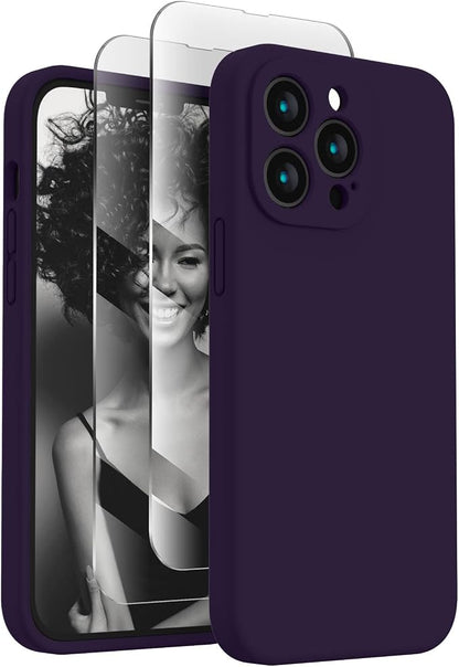 FireNova Designed for iPhone 13 Pro Case, Silicone Upgraded [Camera Protection] Phone Case, Soft Anti-Scratch Microfiber Lining Inside, 6.1 inch, Purple