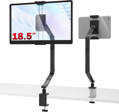 Tablet Stand Holder for ipad,Portable Monitor Stand for 6-18.5 ",Adjustable Foldable Tablet Arm iPad Desk Mount with 360°Rotate Base,Phone iPad Holder for Desk,Compatible with Larger Monitors