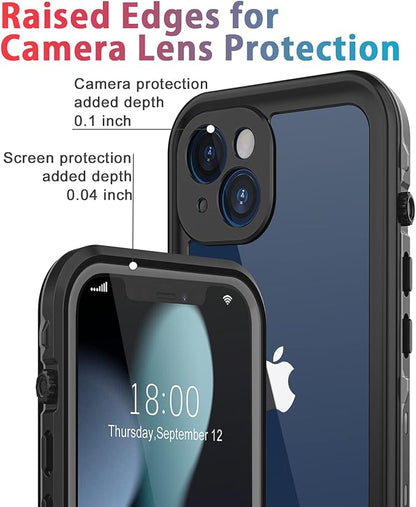 for iPhone 13 Mini Case Waterproof Shockproof Dustproof Full-Body Sturdy with Camera Lens Protector and Built-in Screen Protector,Underwater Full Sealed Cover Protective for iPhone 13 Mini