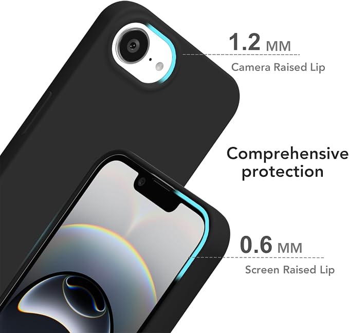 for iPhone 17e 16e Case Silicone Compatible with Magsafe Case, Ultra Slim Thin Magnetic Phone Cases Mag Safe, Cute Soft Rubber Gel TPU Matte Plain Wireless Charging Cover for Women, Black