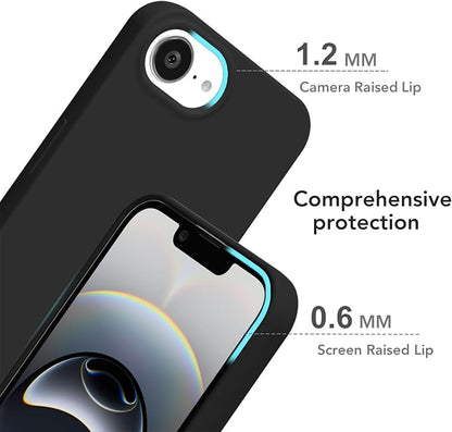 for iPhone 17e 16e Case Silicone Compatible with Magsafe Case, Ultra Slim Thin Magnetic Phone Cases Mag Safe, Cute Soft Rubber Gel TPU Matte Plain Wireless Charging Cover for Women, Black