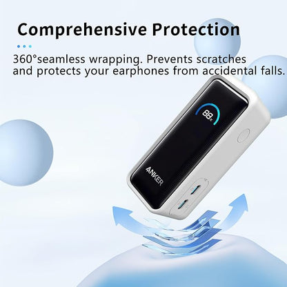 NOUKAJU Case for Anker Prime Power Bank 9600mAh 65W Output Silicone Protective Cover, Drop-Proof,Scratch-Proof,Shock-Proof,Protective Case for Anker Prime Power Bank 9600mAh(White)