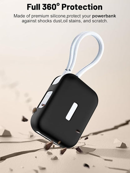 Silicone Protective Case Compatible with TORRAS EasyGo Power Bank 45W Ultra-Fast Charging 10000mAh, Full-Body Protective Cover with Precise Cutouts, Shockproof & Scratch-Resistant Sleeve (Black)