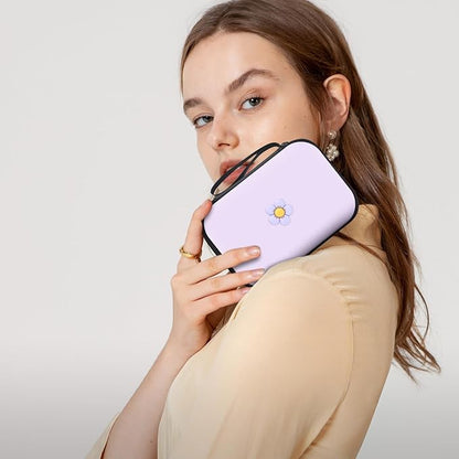 CameCosy DIY Phone Charger Case Storage Set with Earphone Wire Saver and Lovely Cable Storage Bag, Cute Charger Protector Cord Organizer for iPhone (Purple Flower)