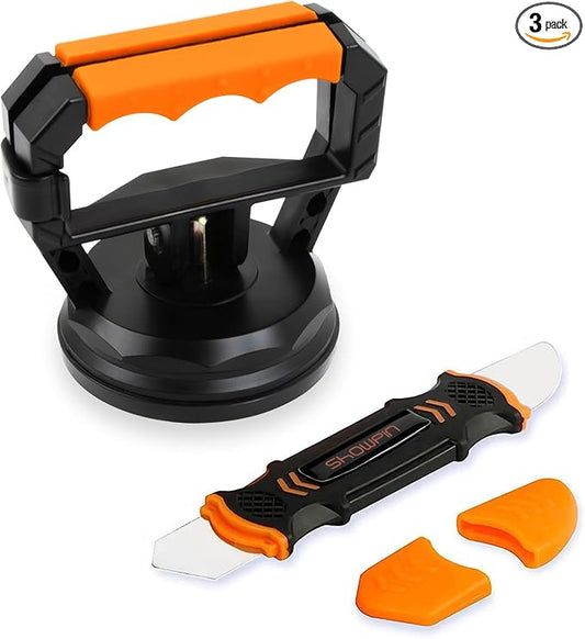 Electronics Screen Opening Kit for Mid-Size: Extra-Large and Stronger Anti-Slip Suction Cup for iPad & Laptop, Spudger & Step-by-Step Guide Included