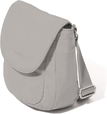 Baggallini Swift Flap Mini Crossbody - 6.3"x7" Lightweight Small Travel Purse with Crossbody Strap and RFID