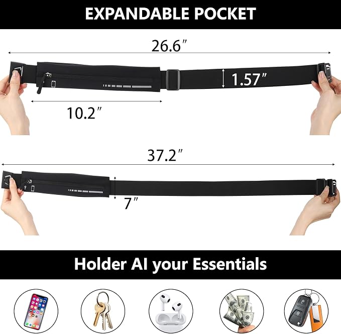 Slim Running Belt for Women, Running Bag Runners Fanny Pack Waist Phone Holder for women, Pouch Waist Bag for Workout Jogging