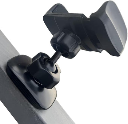 Gym Magnetic Phone Holder Mount, Magnetic Phone Holder with 360° Adjustable Dual Ballhead Arm for Gym Attach to Metal Surface, Gym Phone Holder Compatible with All Smartphones (Black)