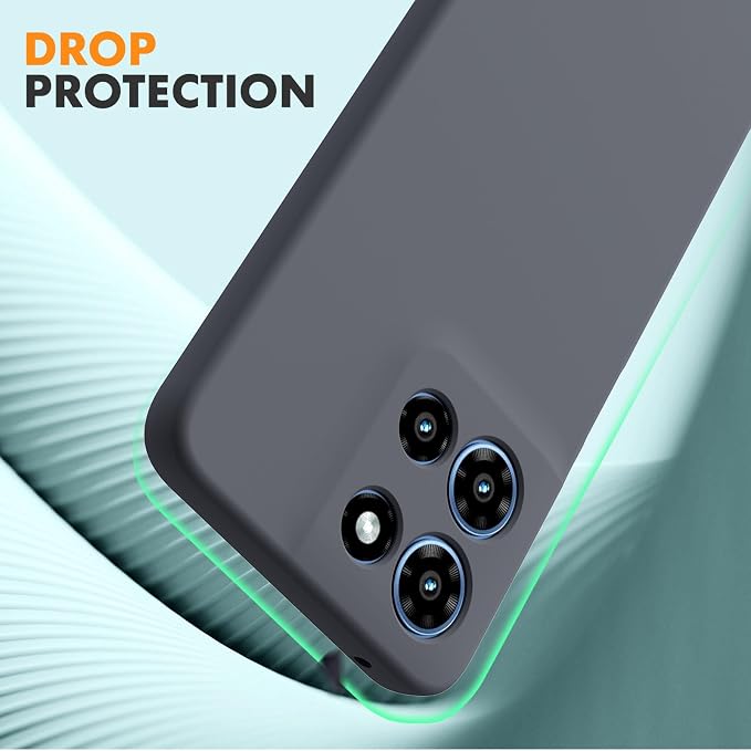 for Motorola Moto G 2025 Case, 2 Pack Tempered Glass Screen Protectors, Soft TPU Liquid Silicone Shockproof Gel Case-Deep Lavender