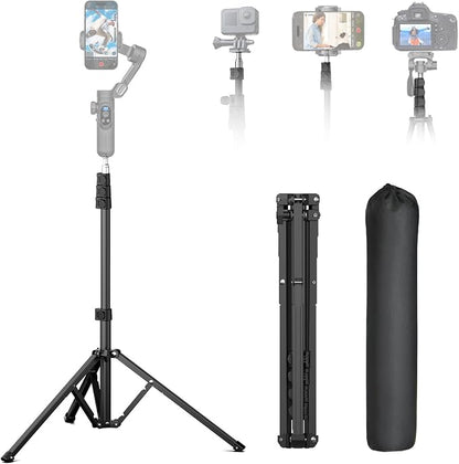 AOCHUAN 1.7M Complete Camera Tripod for Smartphones Camera Gimbal Stabilizers w/ 0.44m ~1.7m Aluminum Alloy Lighting Stand(T20)