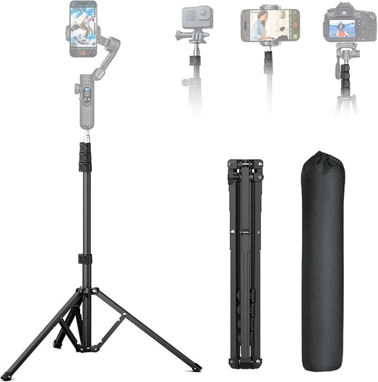 AOCHUAN 1.7M Complete Camera Tripod for Smartphones Camera Gimbal Stabilizers w/ 0.44m ~1.7m Aluminum Alloy Lighting Stand(T20)