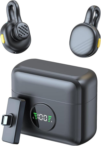 Wireless Lavalier Microphone for iPhone 15/16/Android, Mini Clip On Mic with Charging Case, 7H Battery, Noise Canceling Lapel Microphone for Video Recording Vlogging, YouTube