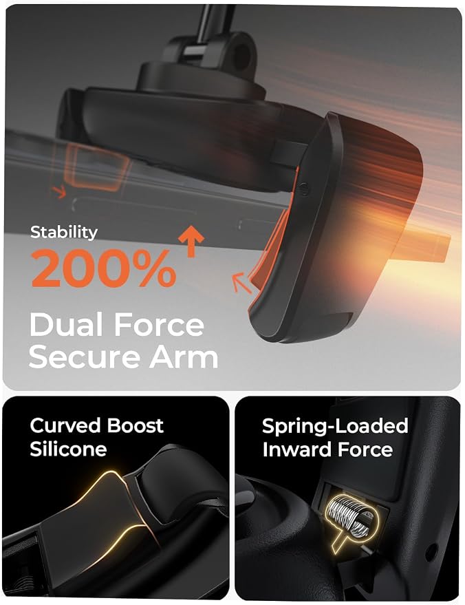 LISEN Suction Phone Mount, [Industry First] Auto-Adjusting Phone Holder Suction, Easy One Touch Suction Cup Phone Mount Cell Phone Mount Car Dash for iPhone 17 Pro Max 16 15 14 Galaxy S26 25 All Cases