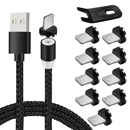10-Pack Magnetic Charging Cable Tips for Iproduct + 6.5ft Magnetic Charger Cable & Removal Tool, Charging-Only (No Data Transfer)