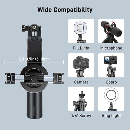 WOVTE Magnetic Selfie Stick Tripod with 2 LED Lights, 52" Tripod for iPhone with Rechargeable Remote, Portable Selfie Stick Compatible with iPhone 16/15/14/13/12 Series, Gopro and Cameras
