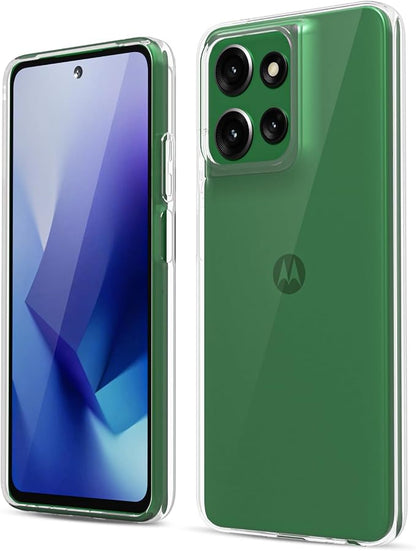 oakxco for Motorola Moto G Power 2025 Phone Case Liquid Silicone, Cute Thin Slim Grip Soft Rubber Gel for Women Men, Smooth Matte TPU Plain Bright Color Girly Case with Camera Cover, Clear