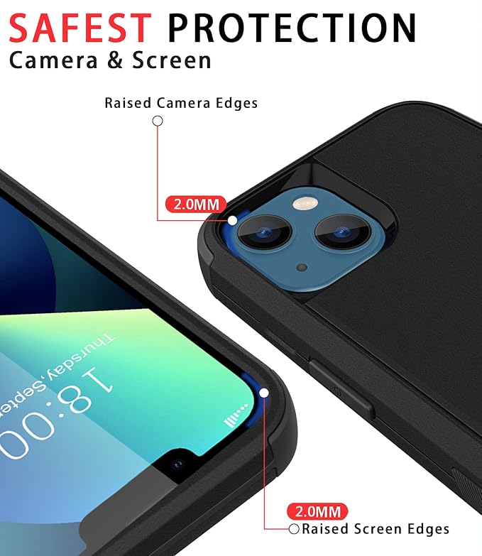 Diverbox for iPhone 13 Case [Shockproof] [Dropproof] [Dust-Proof],Heavy Duty Protection Phone Case Cover for Apple iPhone 13 (Black)