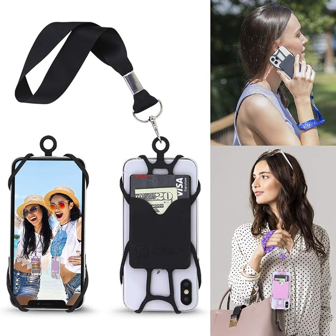 Gear Beast Cell Phone Wrist Strap Mobile Phone Holder Wristlet with Card Pocket Compatible with iPhone, Galaxy & Most Smartphones